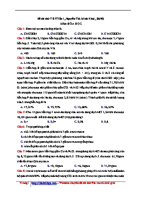 Đề thi thử Trung học phổ thông Quốc gia lần 1 môn Hóa học - Trường THPT Nguyễn Thị Minh Khai (Có đáp án)
