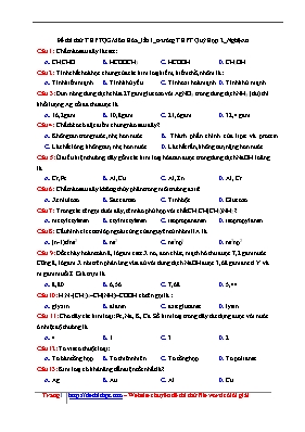 Đề thi thử Trung học phổ thông Quốc gia lần 1