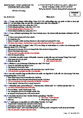 Đề thi thử Trung học phổ thông Quốc gia lần 1