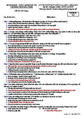 Đề thi thử Trung học phổ thông Quốc gia lần 1