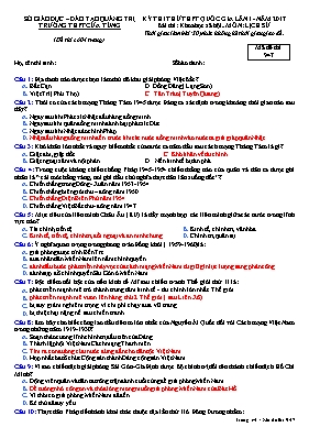 Đề thi thử Trung học phổ thông Quốc gia lần 1