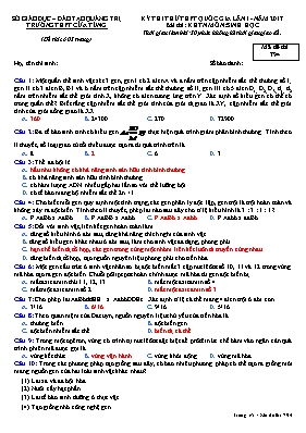 Đề thi thử Trung học phổ thông Quốc gia lần 1