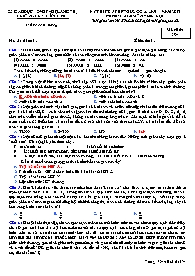 Đề thi thử Trung học phổ thông Quốc gia lần 1