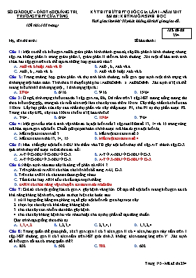 Đề thi thử Trung học phổ thông Quốc gia lần 1