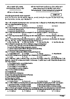 Đề thi thử Trung học phổ thông Quốc gia lần 2 môn Hóa học năm 2017 - Mã đề 132 - Trường THPT Hoàng Quốc Việt (Có đáp án)