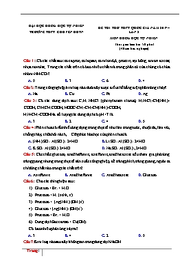 Đề thi thử Trung học phổ thông Quốc gia lần 2 môn Hóa học - Năm học 2016-2017 - Trường THPT chuyên Khoa học Tự nhiên (Có đáp án)
