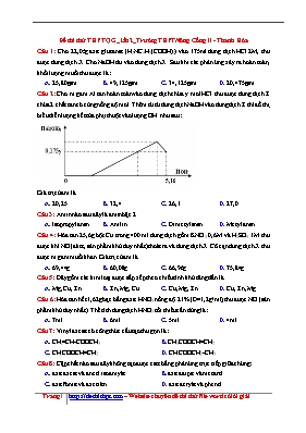 Đề thi thử Trung học phổ thông Quốc gia lần 2 môn Hóa học năm 2017 - Trường THPT Nông Cống II (Có đáp án)