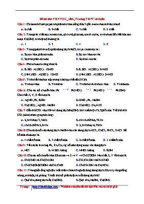 Đề thi thử Trung học phổ thông Quốc gia lần 2 môn Hóa học năm 2017 - Trường THPT Lê Duẩn (Có đáp án)