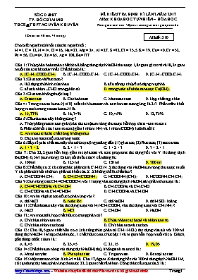 Đề thi thử Trung học phổ thông Quốc gia lần 2 môn Hóa học năm 2017 - Mã đề 310 - Trường THCS & THPT Nguyễn Khuyến (Có đáp án)