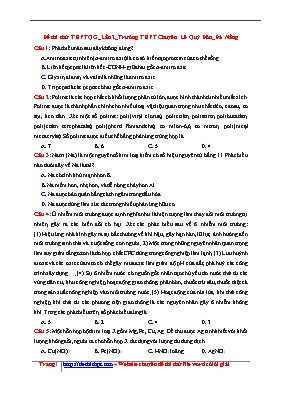 Đề thi thử Trung học phổ thông Quốc gia lần 2 môn Hóa học năm 2017 - Trường THPT chuyên Lê Quý Đôn (Có đáp án)