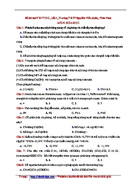 Đề thi thử Trung học phổ thông Quốc gia lần 3
