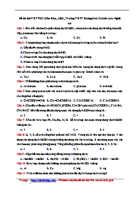 Đề thi thử Trung học phổ thông Quốc gia lần 3