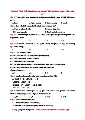 Đề thi thử Trung học phổ thông Quốc gia lần 4 môn Hóa học năm 2017 - Trường THPT chuyên Sư phạm (Có đáp án)