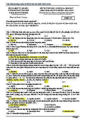 Đề thi thử Trung học phổ thông Quốc gia lần I môn Hóa học năm 2017 - Mã đề 357 - Trường THPT chuyên Khoa học Tự nhiên (Có đáp án)