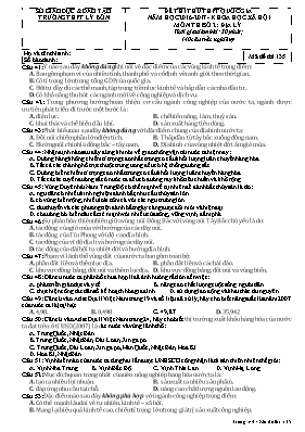 Đề thi thử Trung học phổ thông Quốc gia môn Đ