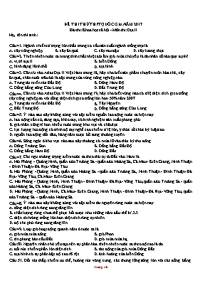 Đề thi thử Trung học phổ thông Quốc gia môn Địa lý năm 2017
