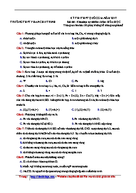 Đề thi thử Trung học phổ thông Quốc gia môn Hóa học năm 2017 - Trường THPT Phan Chu Trinh (Có đáp án)