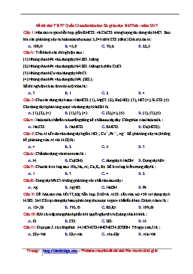 Đề thi thử Trung học phổ thông Quốc gia môn Hóa học năm 2017 - Sở GD & ĐT Hà Tĩnh (Có đáp án)