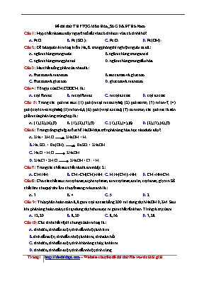 Đề thi thử Trung học phổ thông Quốc gia môn H