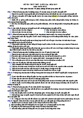 Đề thi thử Trung học phổ thông Quốc gia môn Sinh học năm 2017