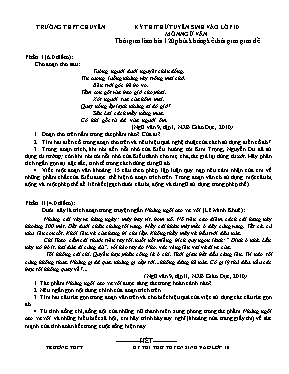 Đề thi thử tuyển sinh vào Lớp 10 THPT môn Ngữ văn (Có đáp án)