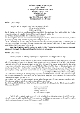 Đề thi thử tuyển sinh vào Lớp 10 THPT môn Ngữ