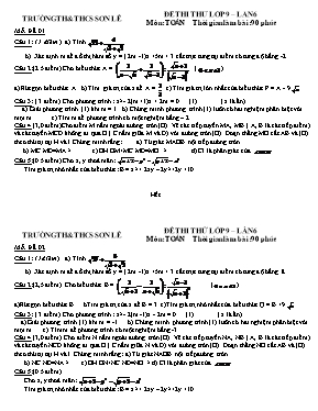 Đề thi thử vào Lớp 10 môn Toán + Tiếng Anh - Năm học 2016-2017 - Trường TH & THCS Sơn Lễ