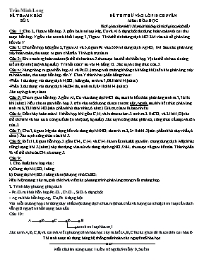 Đề thi thử vào Lớp 10 THPT chuyên môn Hóa học - Đề 2