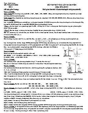 Đề thi thử vào Lớp 10 THPT chuyên môn Hóa học - Đề số 3