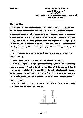 Đề thi thử vào Lớp 10 THPT lần 1 môn Vật lý -