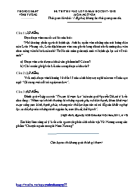 Đề thi thử vào Lớp 10 THPT môn Ngữ văn - Năm