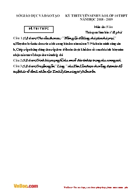 Đề thi thử vào Lớp 10 THPT môn Ngữ văn - Năm 