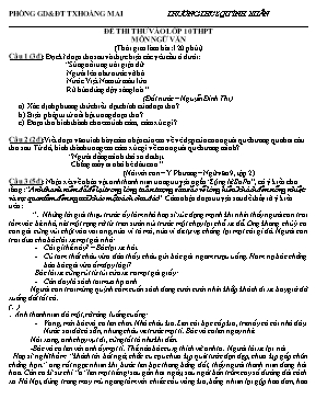 Đề thi thử vào Lớp 10 THPT môn Ngữ văn - Trườ