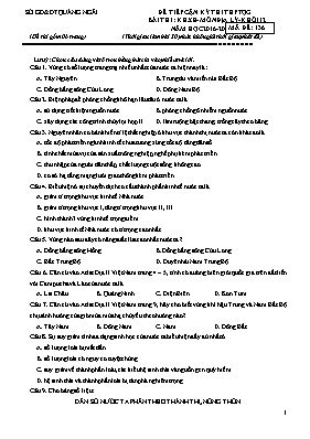 Đề thi tiếp cận Trung học phổ thông Quốc gia môn Địa lý