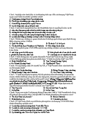 Đề thi Tốt nghiệp bổ túc môn Lịch sử năm 2017