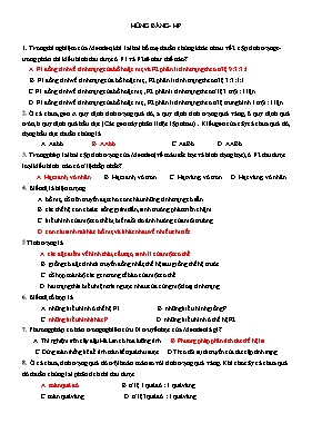 Đề thi trắc nghiệm Sinh học Lớp 9