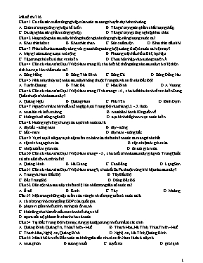 Đề thi Trung học phổ thông Quốc gia môn Địa l