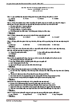 Đề thi tuyển sinh Đại học Khối B môn Sinh học