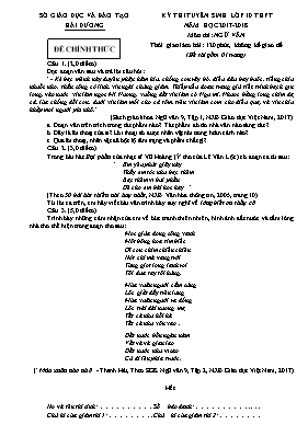 Đề thi tuyển sinh Lớp 10 THPT môn Ngữ văn - N