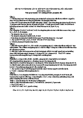 Đề thi tuyển sinh vào Lớp 10 THPT chuyên Đại 