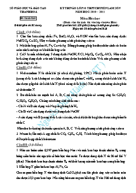 Đề thi tuyển sinh vào Lớp 10 THPT chuyên Lam 