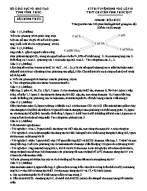 Đề thi tuyển sinh vào Lớp 10 THPT chuyên môn Hóa học năm 2017 - Sở GD & ĐT Vĩnh Phúc