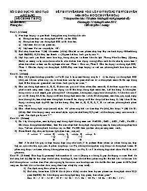 Đề thi tuyển sinh vào Lớp 10 THPT chuyên môn 