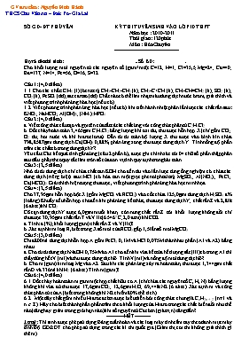 Đề thi tuyển sinh vào Lớp 10 THPT chuyên môn Hóa học - Năm học 2010-2011 - Sở GD & ĐT Phú Yên (Có đáp án)