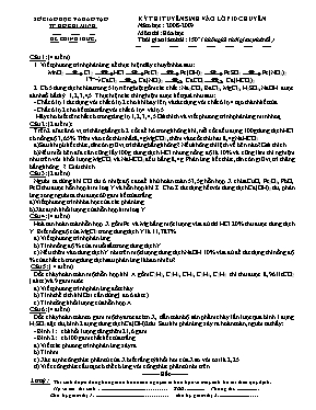 Đề thi tuyển sinh vào Lớp 10 THPT chuyên môn 