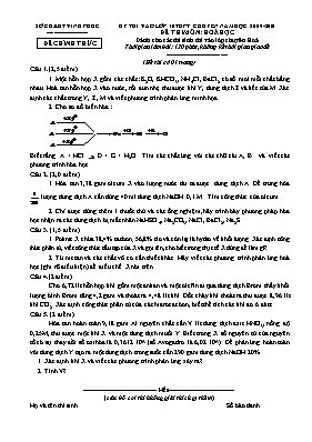 Đề thi tuyển sinh vào Lớp 10 THPT chuyên môn Hóa học - Năm học 2009-2010 - Sở GD & ĐT Vĩnh Phúc (Có đáp án)