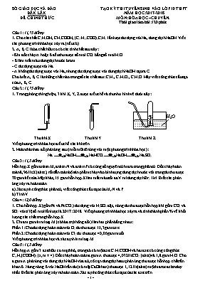 Đề thi tuyển sinh vào Lớp 10 THPT chuyên môn Hóa học - Năm học 2017-2018 - Sở GD & ĐT Đắk Lắk