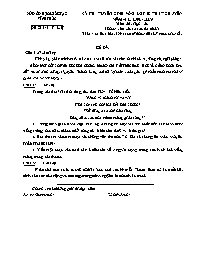 Đề thi tuyển sinh vào Lớp 10 THPT chuyên môn