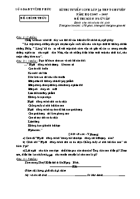 Đề thi tuyển sinh vào Lớp 10 THPT chuyên môn
