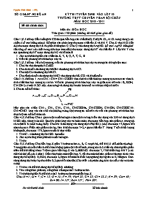 Đề thi tuyển sinh vào Lớp 10 THPT chuyên Phan